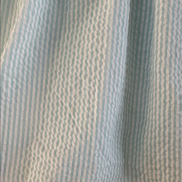 Lil Cactus Blue Seersucker Dress with Chick Appliqué and Pink Bows - Picture 4 of 9